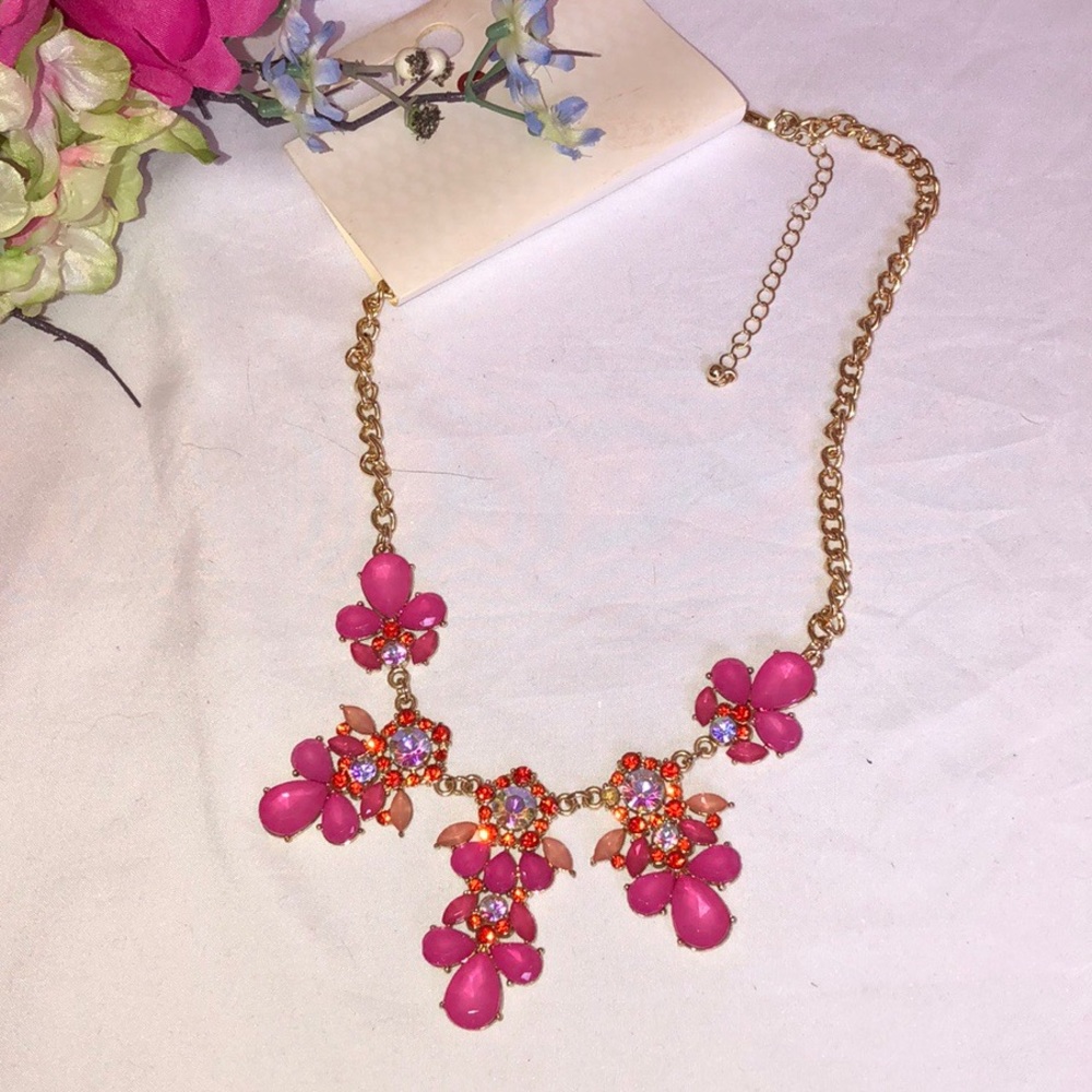 Pink bold crystal necklaces